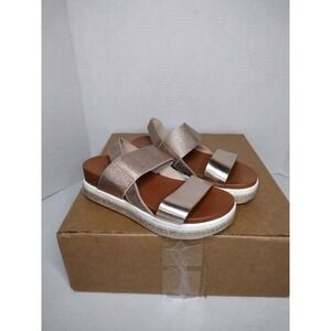 MIA Kids Girls Glitter Elastic Strap‎ Platform Sandals Rose Gold Size 1